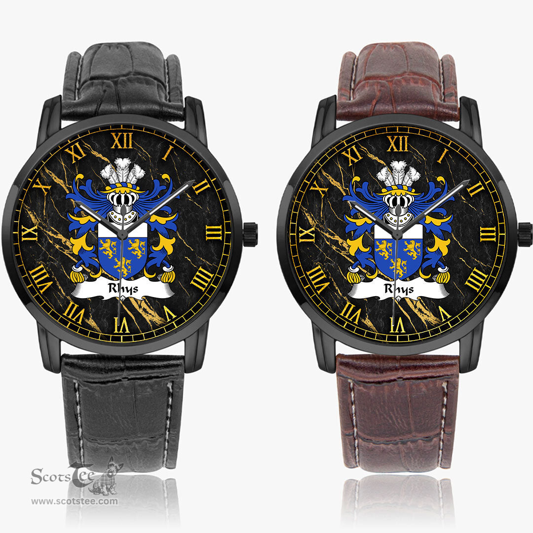 ScotsTee Shop Welsh Rhys AP DAFYDD GOCH Coat of Arms Family Crest Wales Watch Instafamous Wide Type Quartz Watch