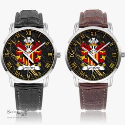 ScotsTee Shop Welsh Longford of Pembrokeshire Coat of Arms Family Crest Wales Watch Instafamous Wide Type Quartz Watch