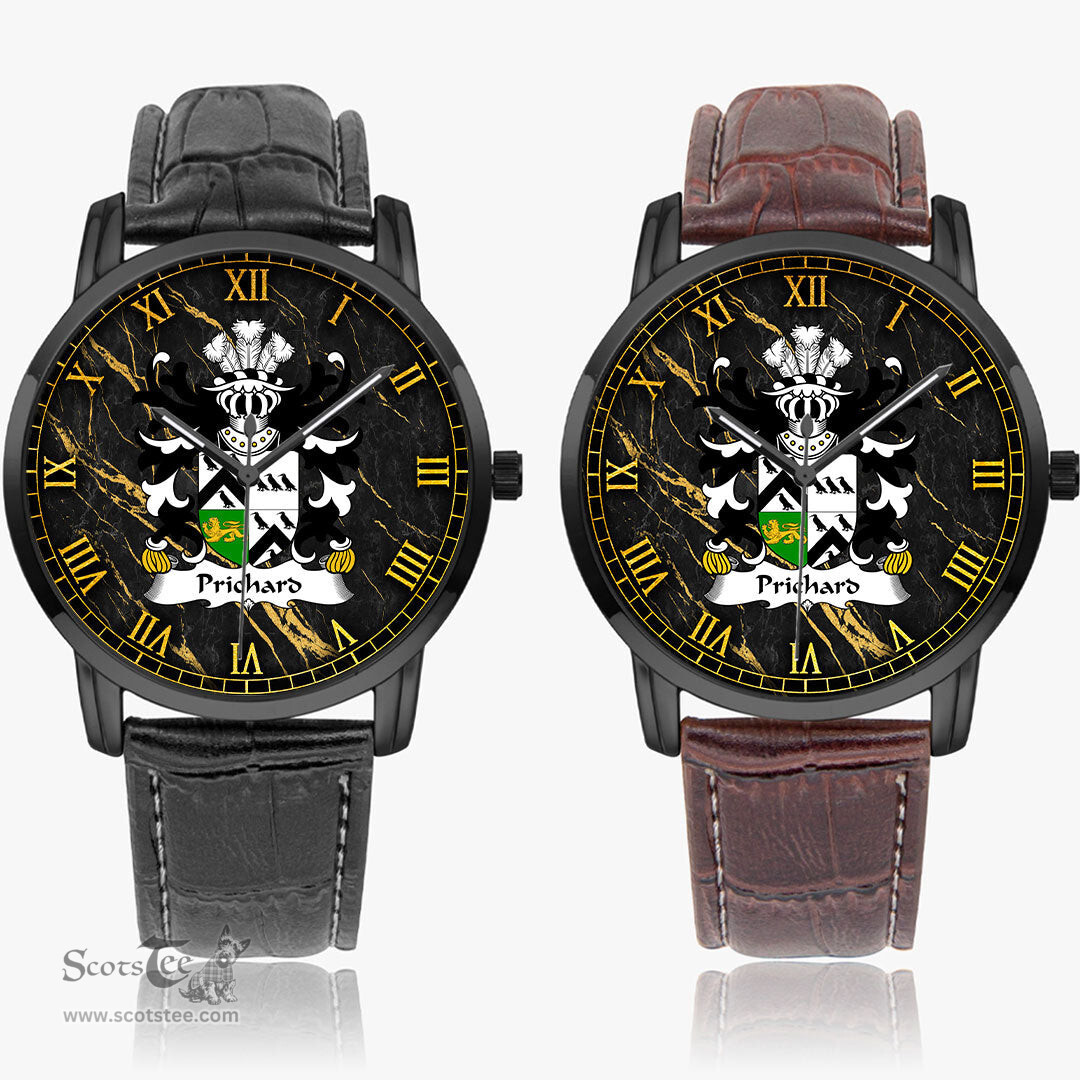 ScotsTee Shop Welsh Prichard Parson of Denbighshire Coat of Arms Family Crest Wales Watch Instafamous Wide Type Quartz Watch