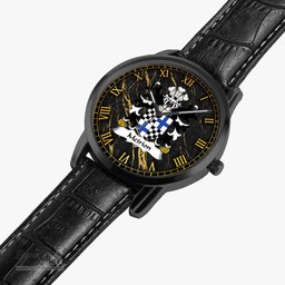 ScotsTee Shop Welsh Meirion MEIRIONNYDD Coat of Arms Family Crest Wales Watch Instafamous Wide Type Quartz Watch
