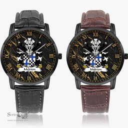 ScotsTee Shop Welsh Meirion MEIRIONNYDD Coat of Arms Family Crest Wales Watch Instafamous Wide Type Quartz Watch