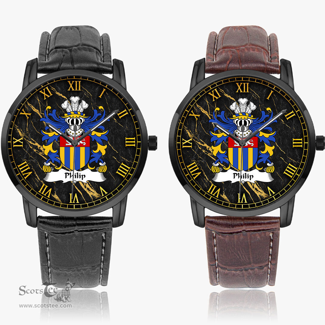 ScotsTee Shop Welsh Philip Sir AP RHYS Breconshire Coat of Arms Family Crest Wales Watch Instafamous Wide Type Quartz Watch