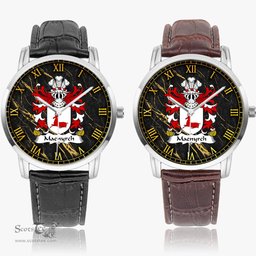 ScotsTee Shop Welsh Maenyrch lord of Brecon Coat of Arms Family Crest Wales Watch Instafamous Wide Type Quartz Watch