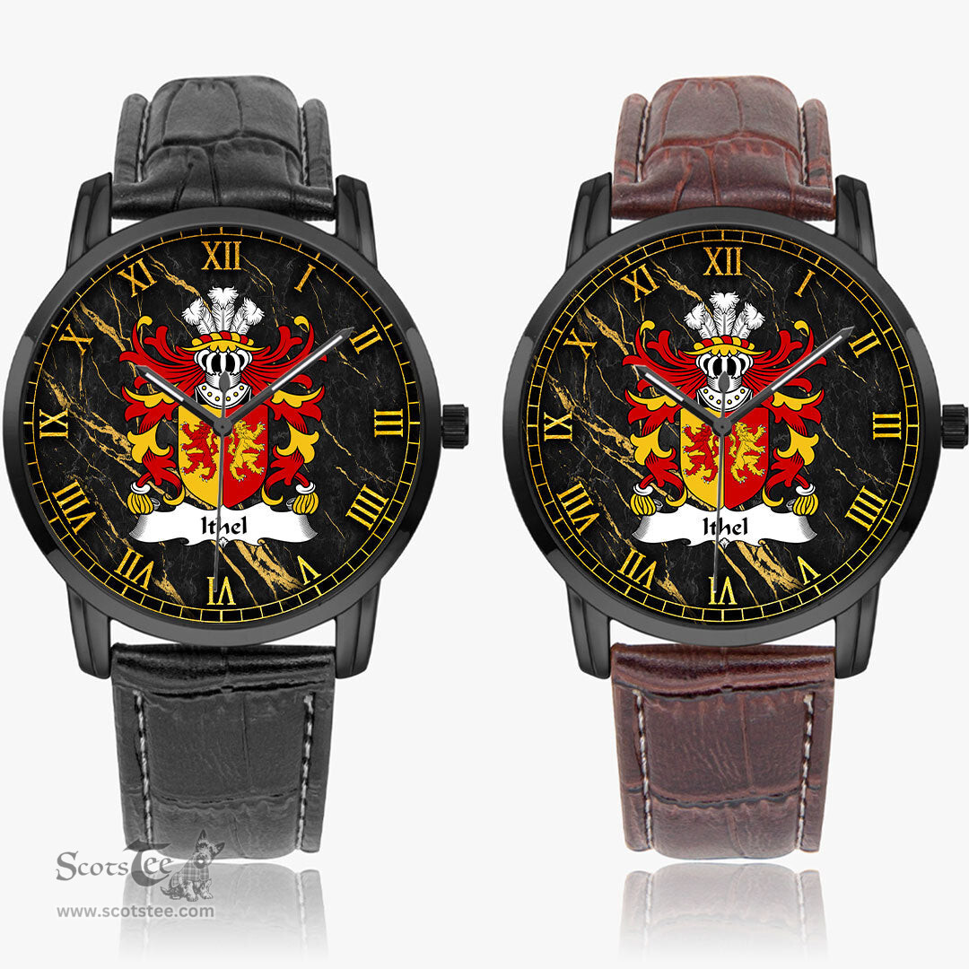 ScotsTee Shop Welsh Ithel ANWYL Ap Bleddyn Coat of Arms Family Crest Wales Watch Instafamous Wide Type Quartz Watch