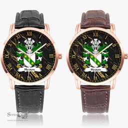 ScotsTee Shop Welsh Hooton lord of Hooton Cheshire Coat of Arms Family Crest Wales Watch Instafamous Wide Type Quartz Watch