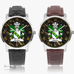 ScotsTee Shop Welsh Hooton lord of Hooton Cheshire Coat of Arms Family Crest Wales Watch Instafamous Wide Type Quartz Watch