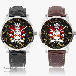 ScotsTee Shop Welsh Merfyn FRYCH King of Gwynedd Coat of Arms Family Crest Wales Watch Instafamous Wide Type Quartz Watch