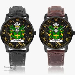 ScotsTee Shop Welsh Stedman of Cardiganshire Coat of Arms Family Crest Wales Watch Instafamous Wide Type Quartz Watch