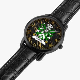 ScotsTee Shop Welsh Rhidrid FLAIDD of Penllyn Merionethshire Coat of Arms Family Crest Wales Watch Instafamous Wide Type Quartz Watch