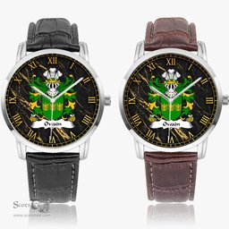 ScotsTee Shop Welsh Owain GWYNEDD Coat of Arms Family Crest Wales Watch Instafamous Wide Type Quartz Watch