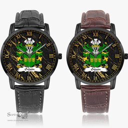 ScotsTee Shop Welsh Owain GWYNEDD Coat of Arms Family Crest Wales Watch Instafamous Wide Type Quartz Watch