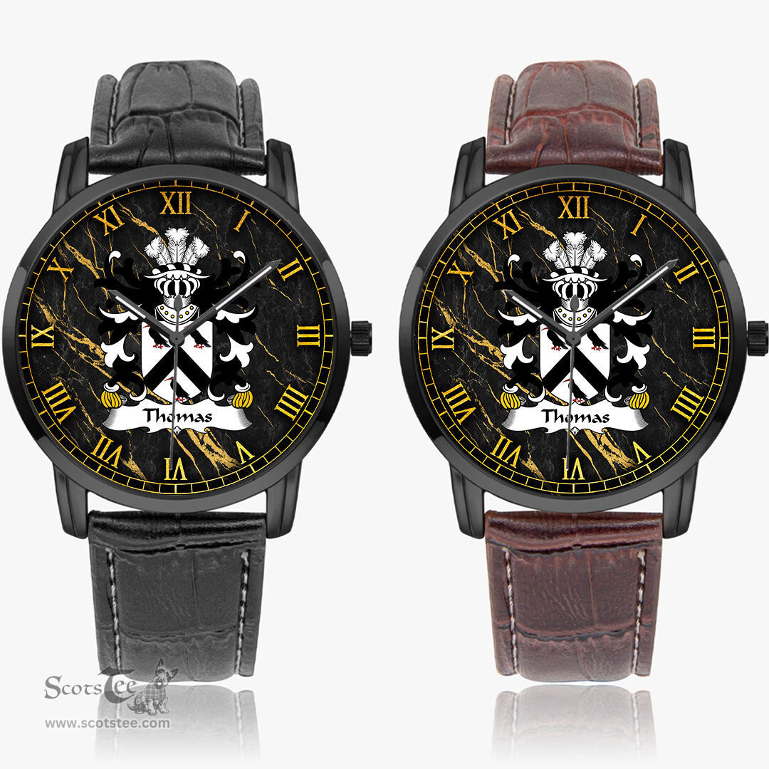 ScotsTee Shop Welsh Thomas AP GRUFFUDD AP NICOLAS Coat of Arms Family Crest Wales Watch Instafamous Wide Type Quartz Watch