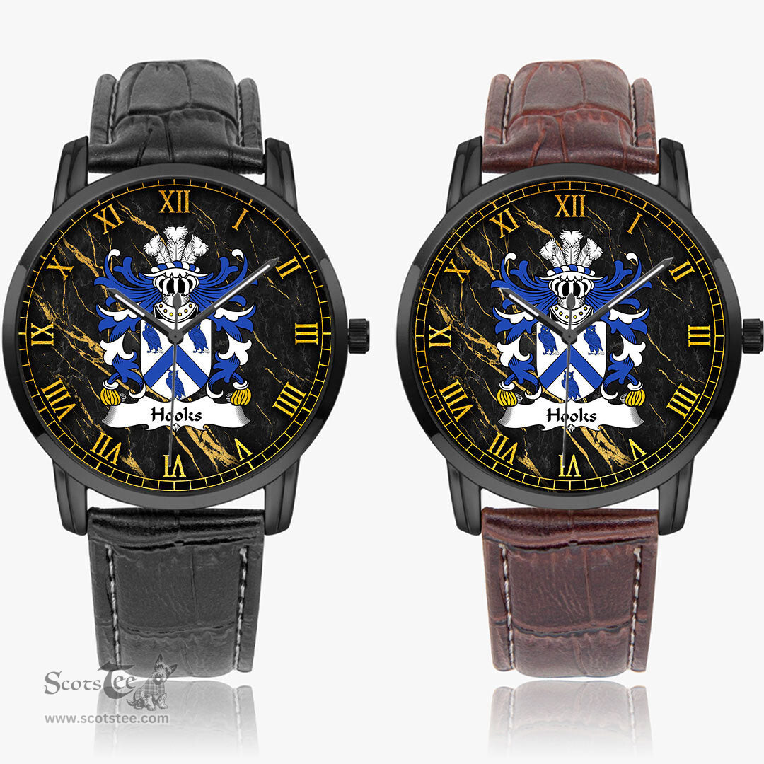ScotsTee Shop Welsh Hooks of Conwy Caernarfonshire Coat of Arms Family Crest Wales Watch Instafamous Wide Type Quartz Watch
