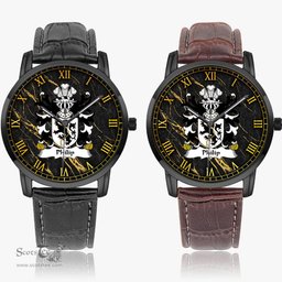 ScotsTee Shop Welsh Philip AP MADOG AB IEUAN Coat of Arms Family Crest Wales Watch Instafamous Wide Type Quartz Watch