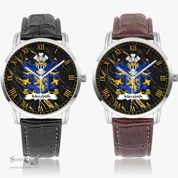 ScotsTee Shop Welsh Meredith of Stansty Denbighshire Coat of Arms Family Crest Wales Watch Instafamous Wide Type Quartz Watch