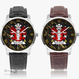 ScotsTee Shop Welsh Marchudd AP CYNAN Coat of Arms Family Crest Wales Watch Instafamous Wide Type Quartz Watch
