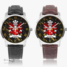 ScotsTee Shop Welsh Landres or Landry of Llanddowror Carmanthenshire Coat of Arms Family Crest Wales Watch Instafamous Wide Type Quartz Watch