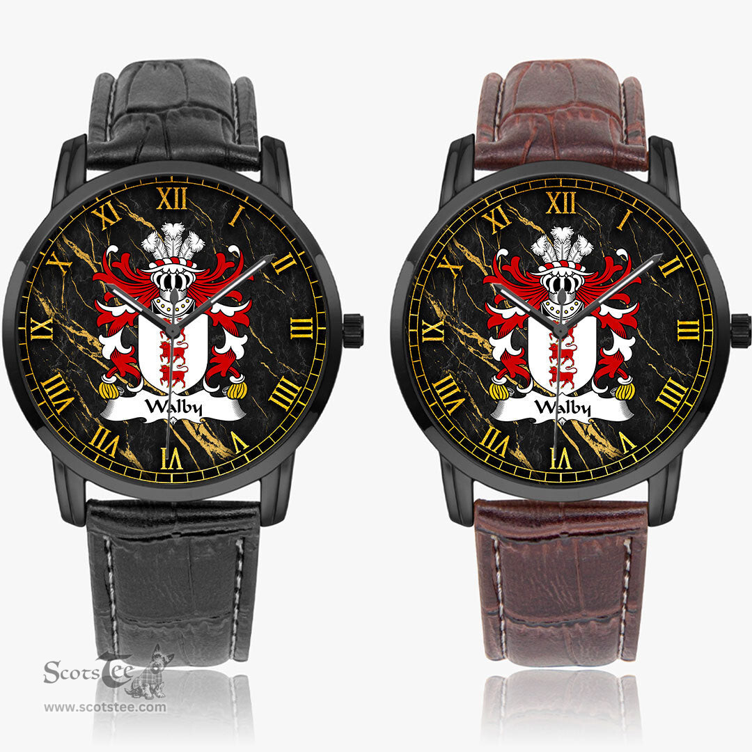 ScotsTee Shop Welsh Walby of Breconshire Coat of Arms Family Crest Wales Watch Instafamous Wide Type Quartz Watch