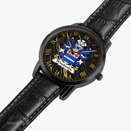 ScotsTee Shop Welsh Winstanley of St. Dogmaels Pembrokeshire Coat of Arms Family Crest Wales Watch Instafamous Wide Type Quartz Watch