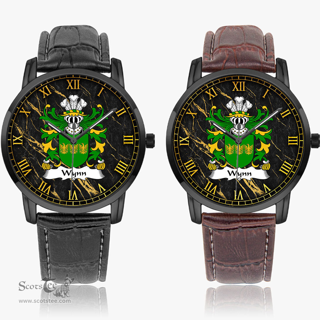ScotsTee Shop Welsh Wynn of Gwydir Caernonfonshire Coat of Arms Family Crest Wales Watch Instafamous Wide Type Quartz Watch