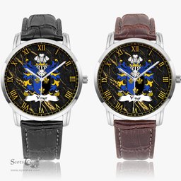 ScotsTee Shop Welsh Ynyr GWENT King of Coat of Arms Family Crest Wales Watch Instafamous Wide Type Quartz Watch