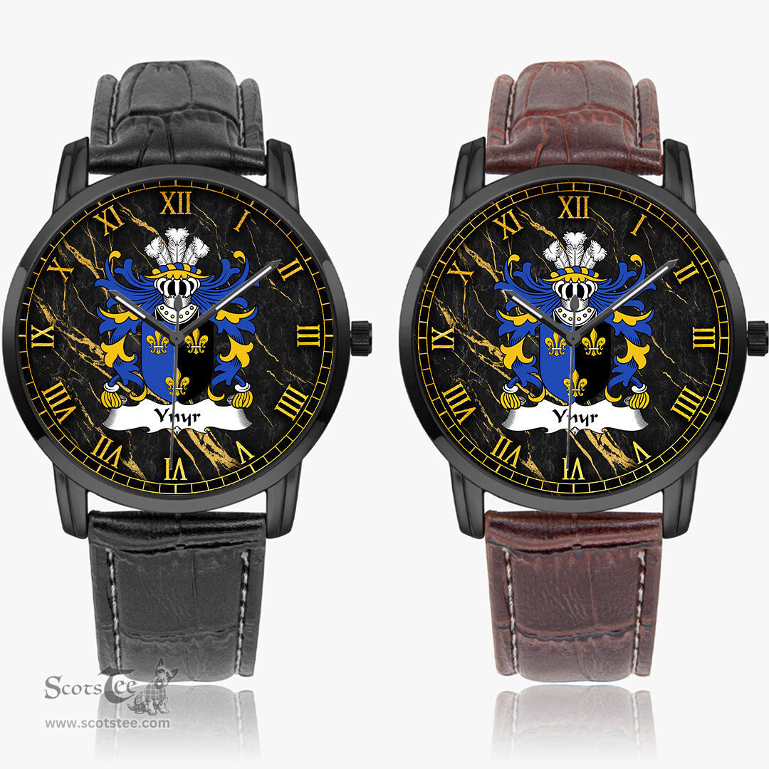 ScotsTee Shop Welsh Ynyr GWENT King of Coat of Arms Family Crest Wales Watch Instafamous Wide Type Quartz Watch
