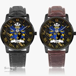 ScotsTee Shop Welsh Ynyr GWENT King of Coat of Arms Family Crest Wales Watch Instafamous Wide Type Quartz Watch