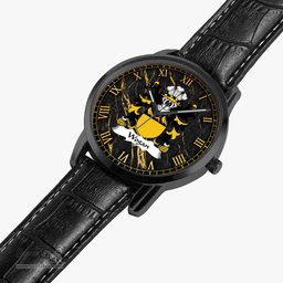 ScotsTee Shop Welsh Wogan of Pembrokeshire Coat of Arms Family Crest Wales Watch Instafamous Wide Type Quartz Watch