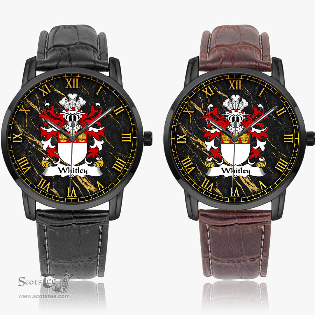ScotsTee Shop Welsh Whitley of Hawarden Flint Coat of Arms Family Crest Wales Watch Instafamous Wide Type Quartz Watch