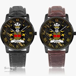 ScotsTee Shop Welsh Winter of Llan gain Carmenthenshire Coat of Arms Family Crest Wales Watch Instafamous Wide Type Quartz Watch