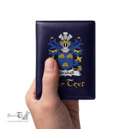 ScotsTee Shop Welsh Abrahall Coat of Arms Family Crest Welsh Leather Wallet