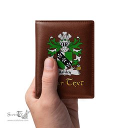 ScotsTee Shop Welsh Ashley Caernarfon Coat of Arms Family Crest Welsh Leather Wallet