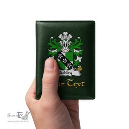 ScotsTee Shop Welsh Ashley Caernarfon Coat of Arms Family Crest Welsh Leather Wallet