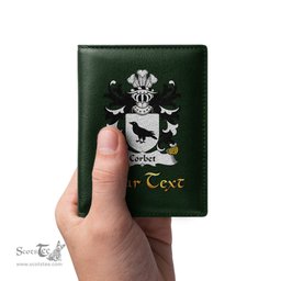 ScotsTee Shop Welsh Corbet Shropshire Medieval Welsh Rolls Coat of Arms Family Crest Welsh Leather Wallet