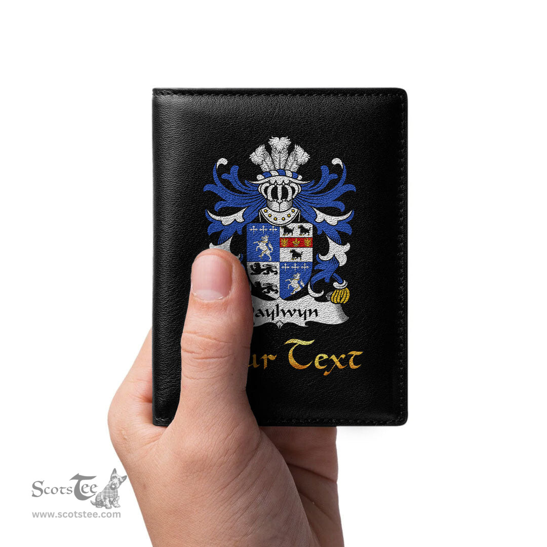 ScotsTee Shop Welsh Daylwyn or Bushe Coat of Arms Family Crest Welsh Leather Wallet