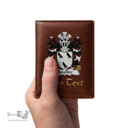 ScotsTee Shop Welsh Gwallter or Walter AP JOHN Coat of Arms Family Crest Welsh Leather Wallet