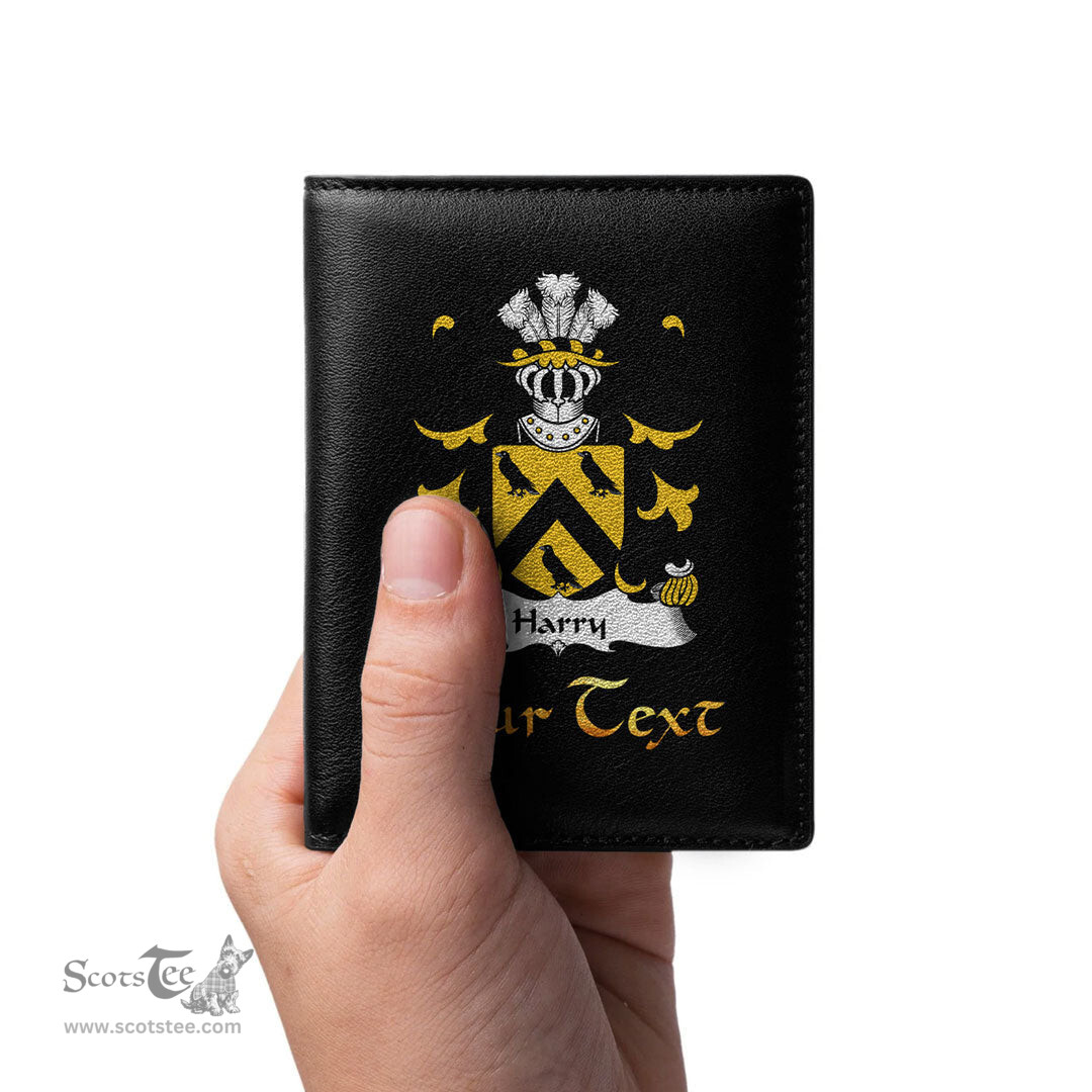 ScotsTee Shop Welsh Harry AP THOMAS Coat of Arms Family Crest Welsh Leather Wallet