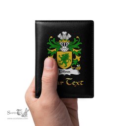 ScotsTee Shop Welsh Elfinn AP GWYDDNO Coat of Arms Family Crest Welsh Leather Wallet