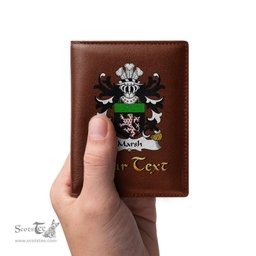 ScotsTee Shop Welsh Marsh of Flint Coat of Arms Family Crest Welsh Leather Wallet