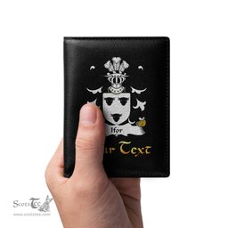ScotsTee Shop Welsh Ifor HAEL the generous Coat of Arms Family Crest Welsh Leather Wallet