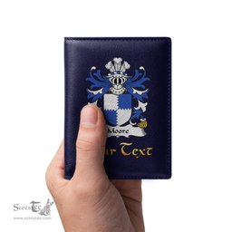 ScotsTee Shop Welsh Moore lords of Crick Monmouthshire Coat of Arms Family Crest Welsh Leather Wallet
