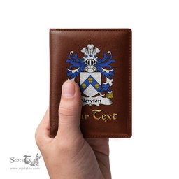 ScotsTee Shop Welsh Newton alias Cradock Coat of Arms Family Crest Welsh Leather Wallet