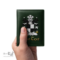 ScotsTee Shop Welsh Record of Tenby Pembrokeshire Coat of Arms Family Crest Welsh Leather Wallet