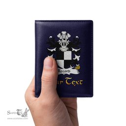 ScotsTee Shop Welsh Record of Tenby Pembrokeshire Coat of Arms Family Crest Welsh Leather Wallet