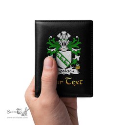 ScotsTee Shop Welsh Myddleton of Gwenynog Denbighshire Coat of Arms Family Crest Welsh Leather Wallet