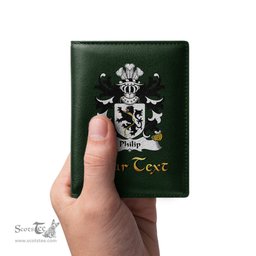 ScotsTee Shop Welsh Philip AP MADOG AB IEUAN Coat of Arms Family Crest Welsh Leather Wallet