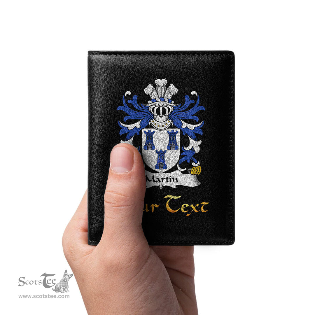 ScotsTee Shop Welsh Martin of Pembrokeshire lord of Treglemes Coat of Arms Family Crest Welsh Leather Wallet