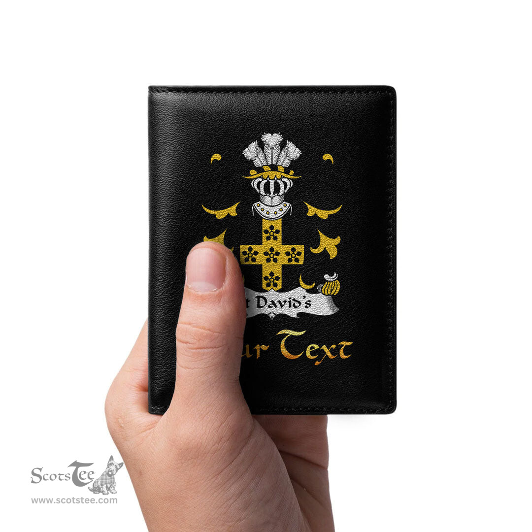 ScotsTee Shop Welsh St Davids Diocese of Coat of Arms Family Crest Welsh Leather Wallet