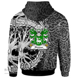 ScotsTee Shop Welsh Bleddyn AP MAENYRCH Coat of Arms Family Crest Wales Hoodie Celtic Dragon With Tree Of Life Hoodie