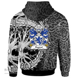 ScotsTee Shop Welsh Bagnal of Anglesey Coat of Arms Family Crest Wales Hoodie Celtic Dragon With Tree Of Life Hoodie